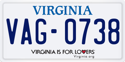 VA license plate VAG0738