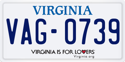 VA license plate VAG0739