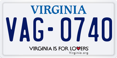 VA license plate VAG0740