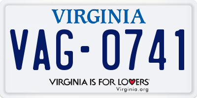 VA license plate VAG0741