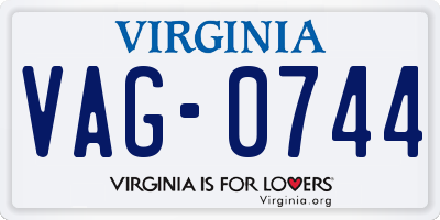 VA license plate VAG0744