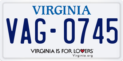 VA license plate VAG0745