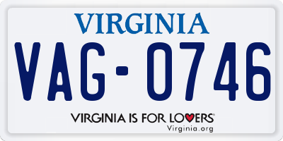 VA license plate VAG0746