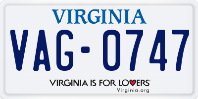 VA license plate VAG0747