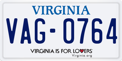 VA license plate VAG0764