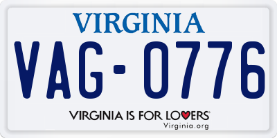 VA license plate VAG0776