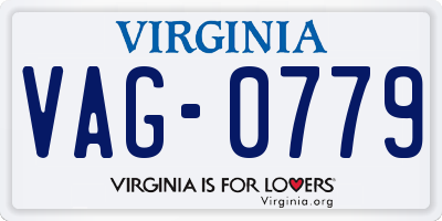 VA license plate VAG0779