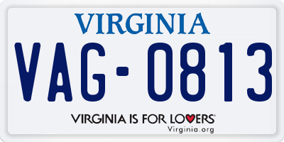 VA license plate VAG0813