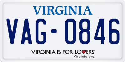 VA license plate VAG0846
