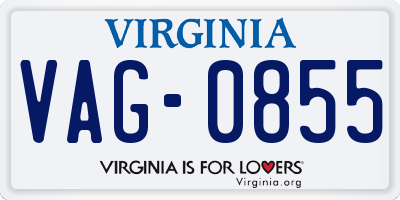 VA license plate VAG0855