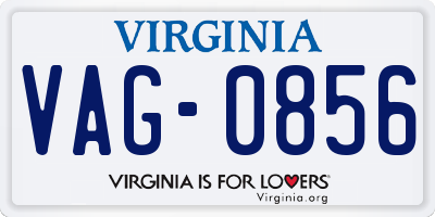 VA license plate VAG0856