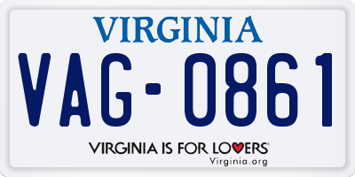 VA license plate VAG0861