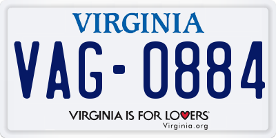 VA license plate VAG0884