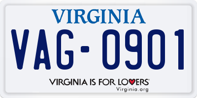 VA license plate VAG0901