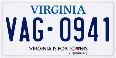 VA license plate VAG0941