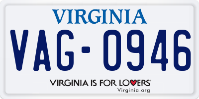 VA license plate VAG0946