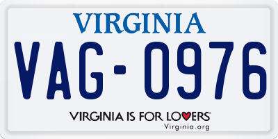 VA license plate VAG0976
