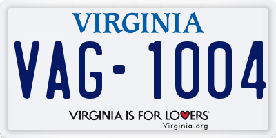 VA license plate VAG1004