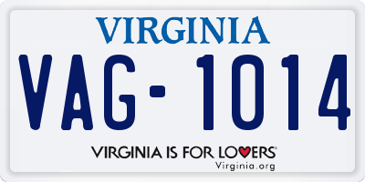 VA license plate VAG1014