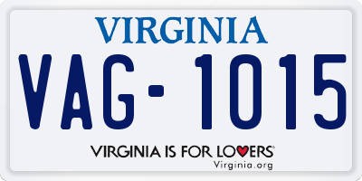 VA license plate VAG1015