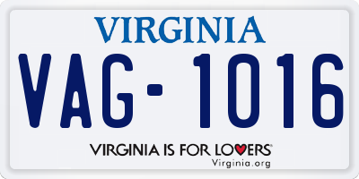 VA license plate VAG1016