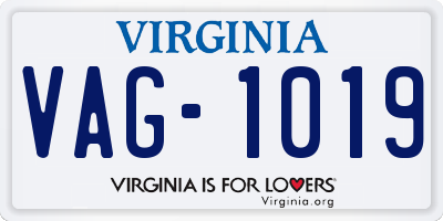 VA license plate VAG1019