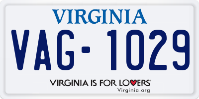 VA license plate VAG1029