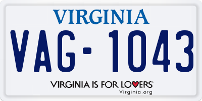 VA license plate VAG1043