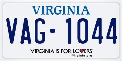 VA license plate VAG1044