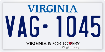 VA license plate VAG1045