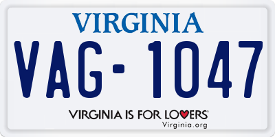 VA license plate VAG1047