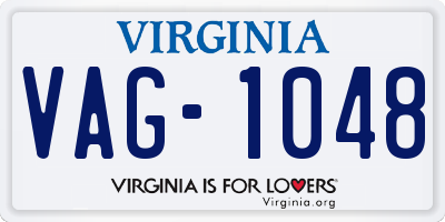 VA license plate VAG1048