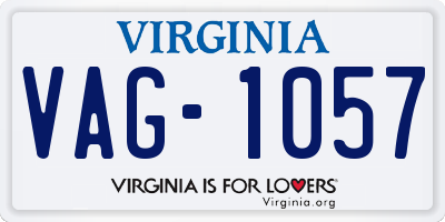 VA license plate VAG1057