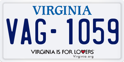 VA license plate VAG1059