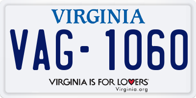 VA license plate VAG1060