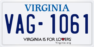 VA license plate VAG1061