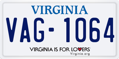 VA license plate VAG1064