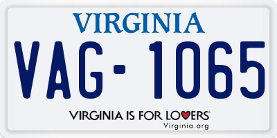 VA license plate VAG1065