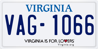 VA license plate VAG1066