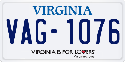 VA license plate VAG1076