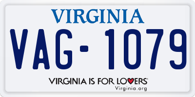 VA license plate VAG1079