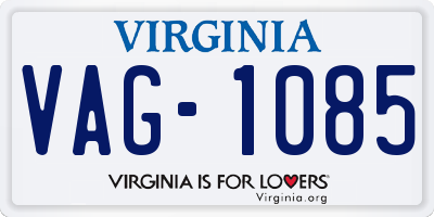 VA license plate VAG1085