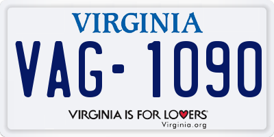 VA license plate VAG1090
