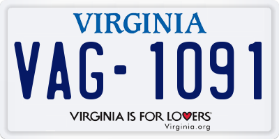 VA license plate VAG1091