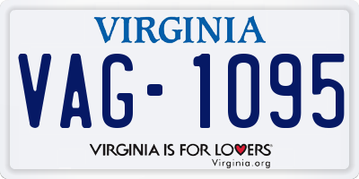 VA license plate VAG1095