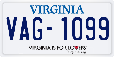 VA license plate VAG1099