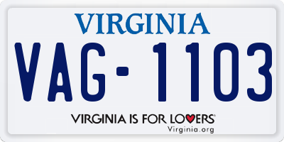 VA license plate VAG1103