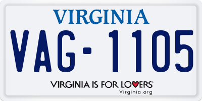VA license plate VAG1105