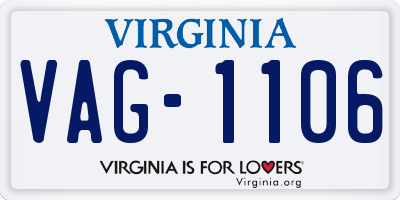 VA license plate VAG1106