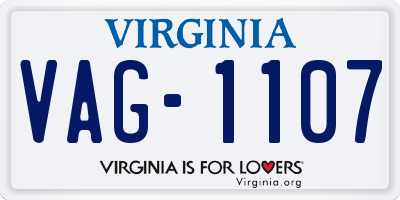 VA license plate VAG1107
